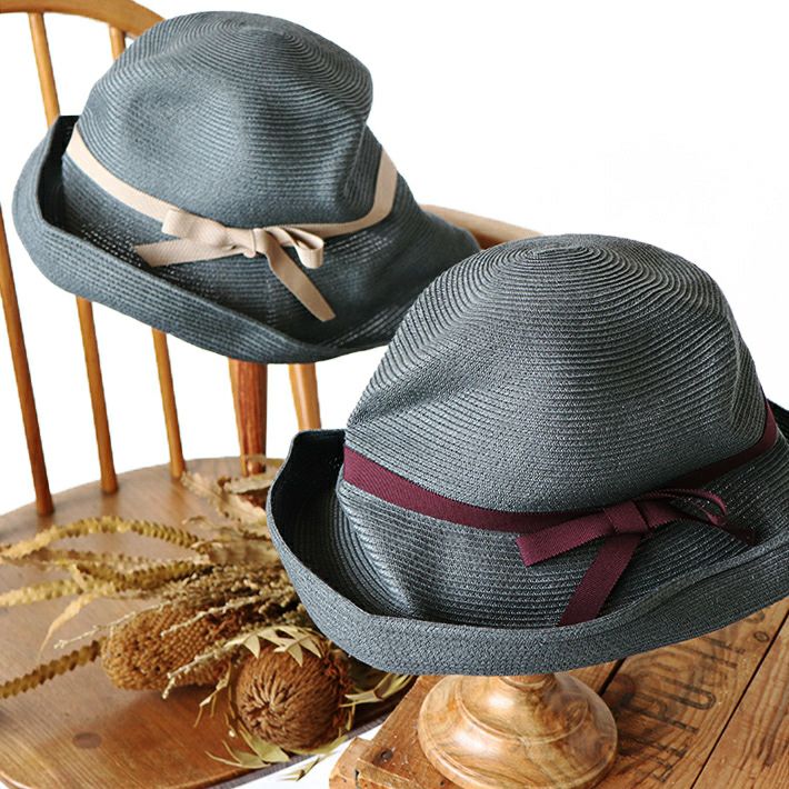 mature ha.] BOXED HAT 11cm brim（Charcoal） | 森の8カテン rolca_shop
