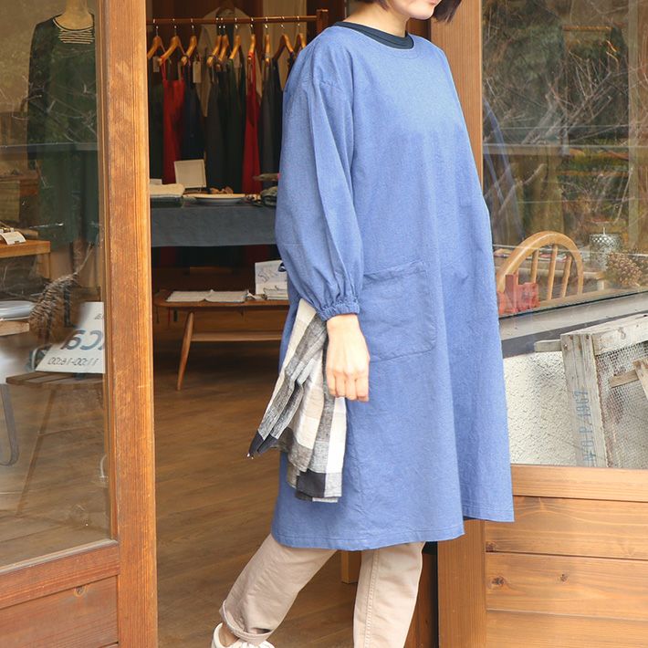 森の8カテン]綿麻ピンストライプ割烹着 | 森の8カテン rolca_shop
