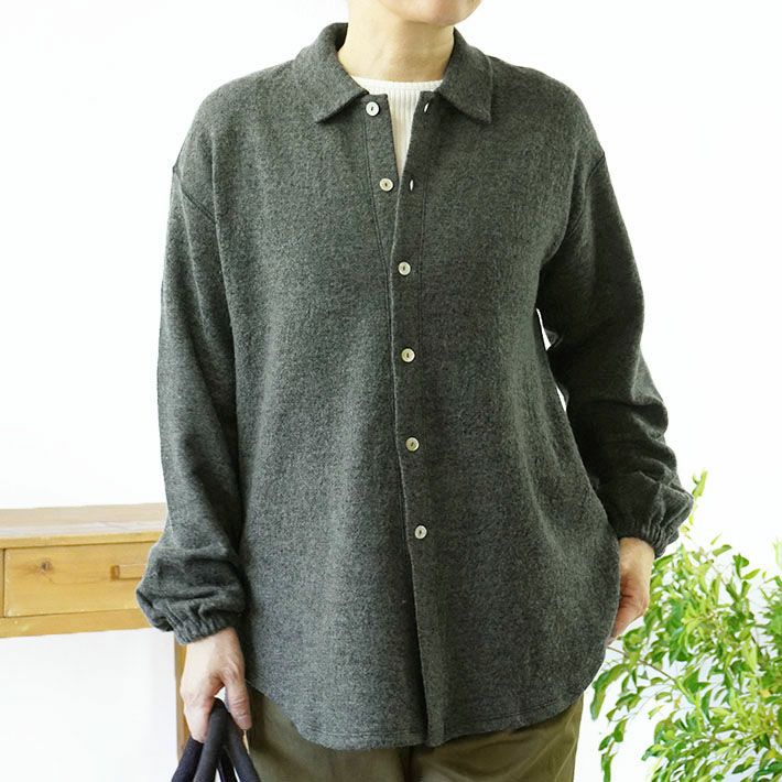 まるページ CLOSELY]リネンウール天竺シャツカーディガン | 森の8カテン rolca_shop