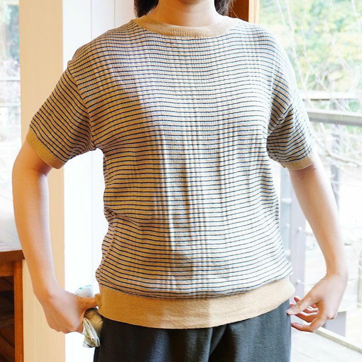 ノリコ☆CURRENTAGE半袖ニット&amp;IENAドットイージーパンツ ノリコ様専用☆CURRENTAGE半袖ニット&IENAドットイージーパンツ 【公式