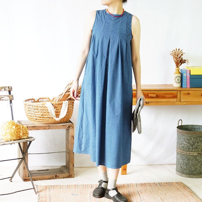 le vent souffle]ライトストレッチデニムワンピース | 森の8カテン
